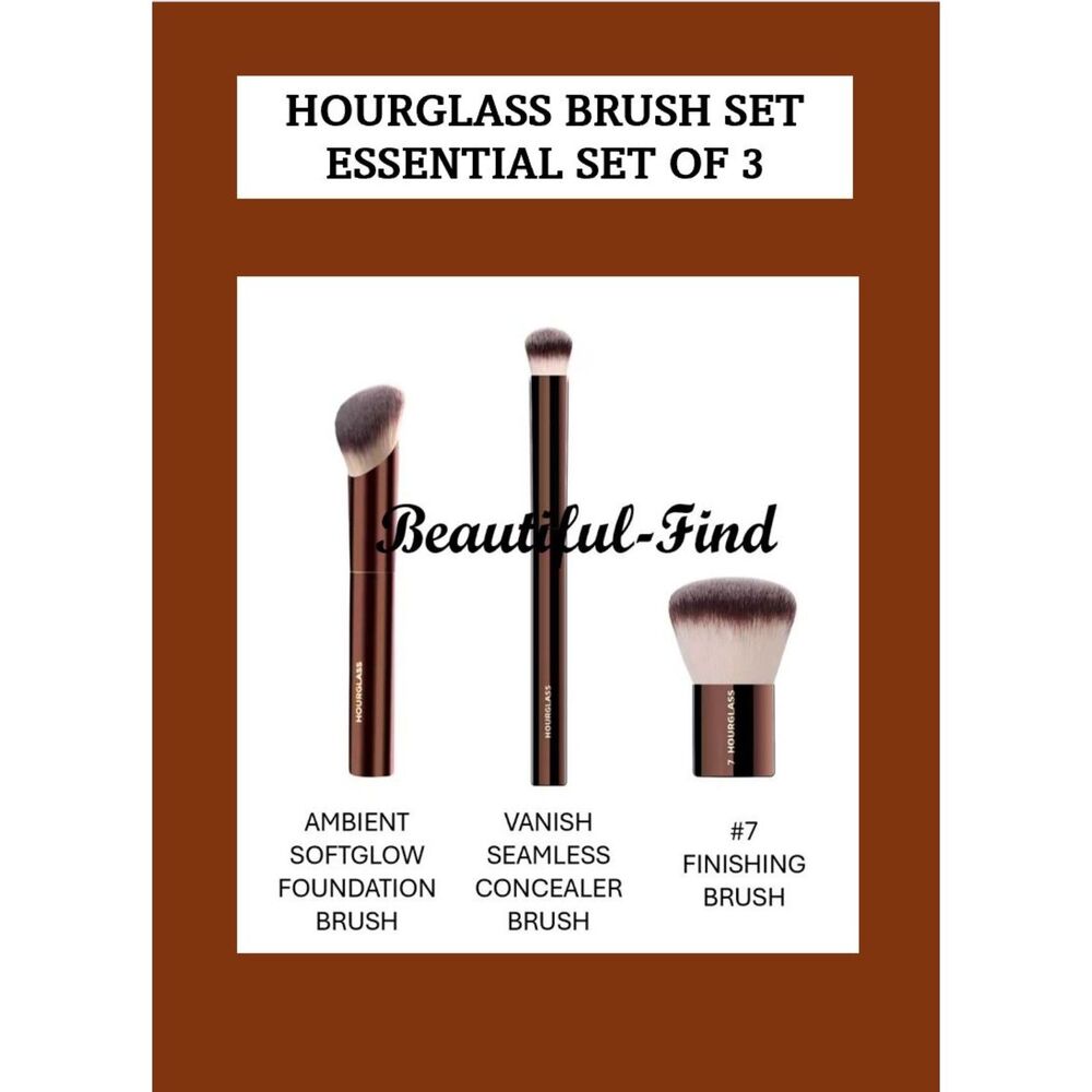 Hourglass Brush Set: Ambient Foundation Concealer & Finish Brush New